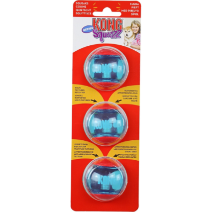 KONG Hundleksak Squeezz Action Ball 3p