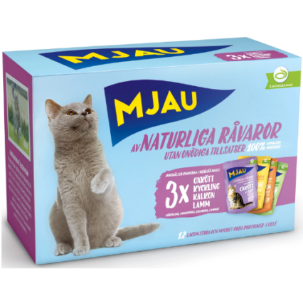 Mjau -Bitar i gele med köttmix