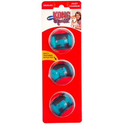 KONG Hundleksak Squeezz Action Ball 3p