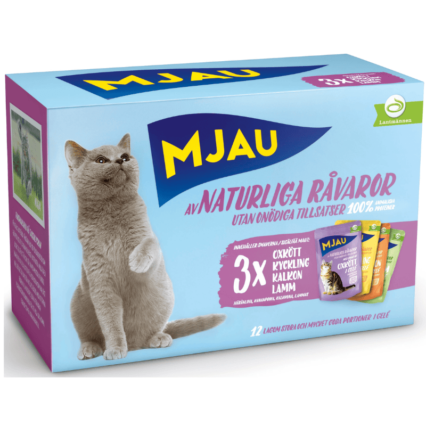 Mjau -Bitar i gele med köttmix