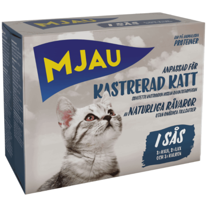 Mjau - Bitar i sås med kött & fisk mix
